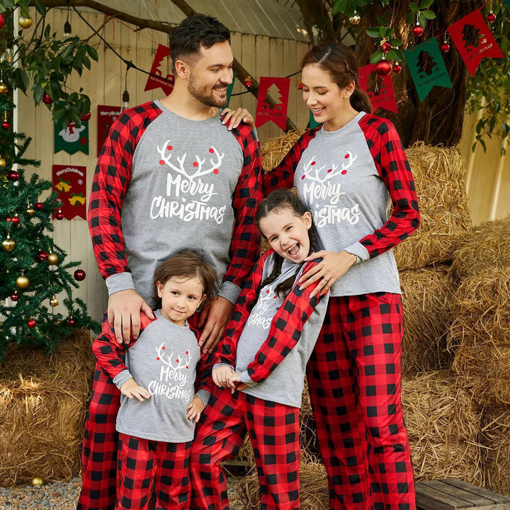 Matching Christmas Pyjamas for Family | Raglan Sleeve Plaid