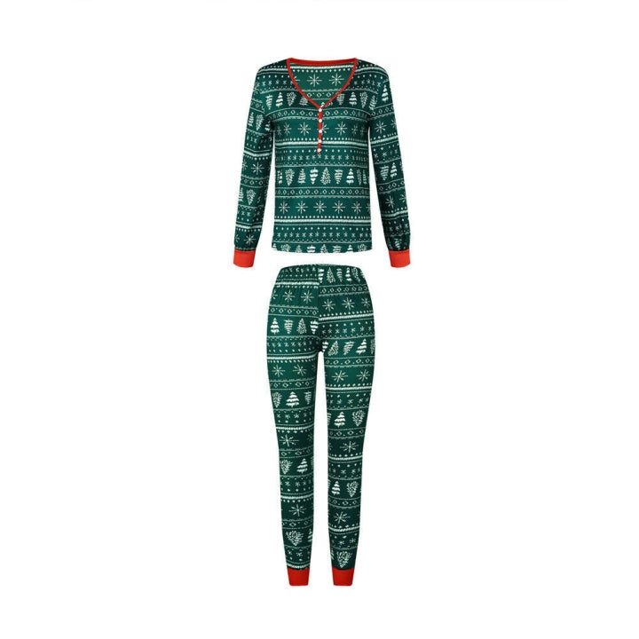 Matching Christmas Pyjamas for Family | Snowflake & Tree Print