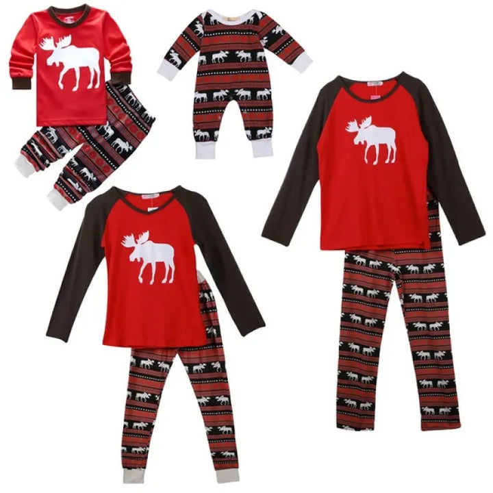 Matching Christmas Pyjamas with Moose Print | Family Set