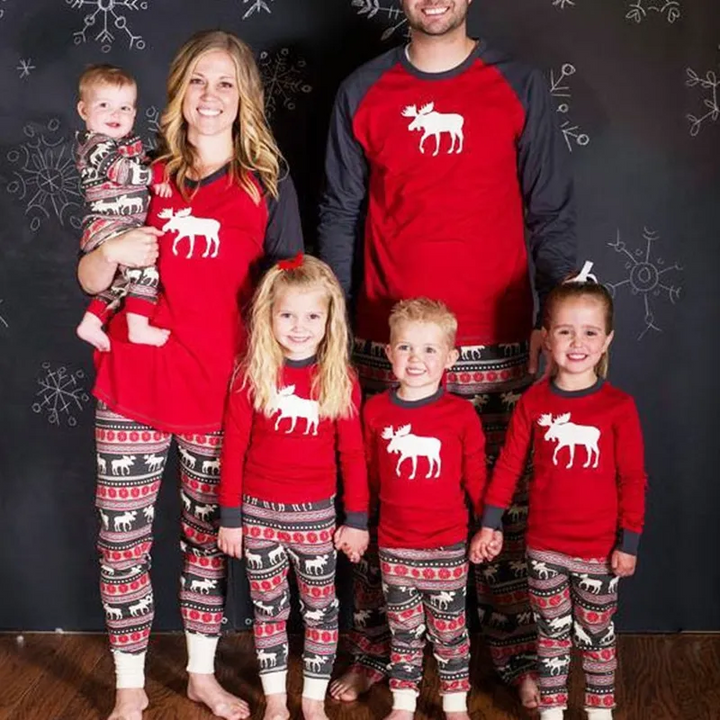 Matching Christmas Pyjamas with Moose Print | Family Set