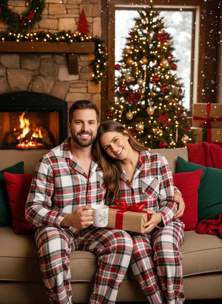 Matching Christmas Pyjamas with Plaid Print | Family Set
