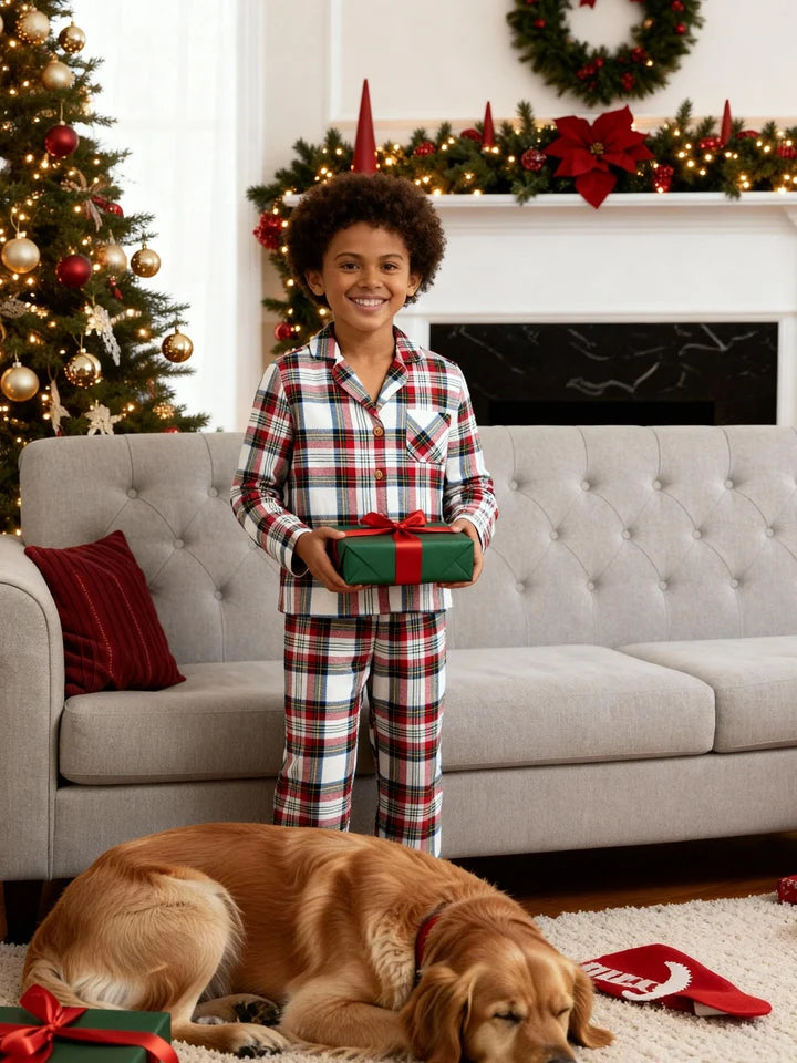 Matching Christmas Pyjamas with Plaid Print | Family Set