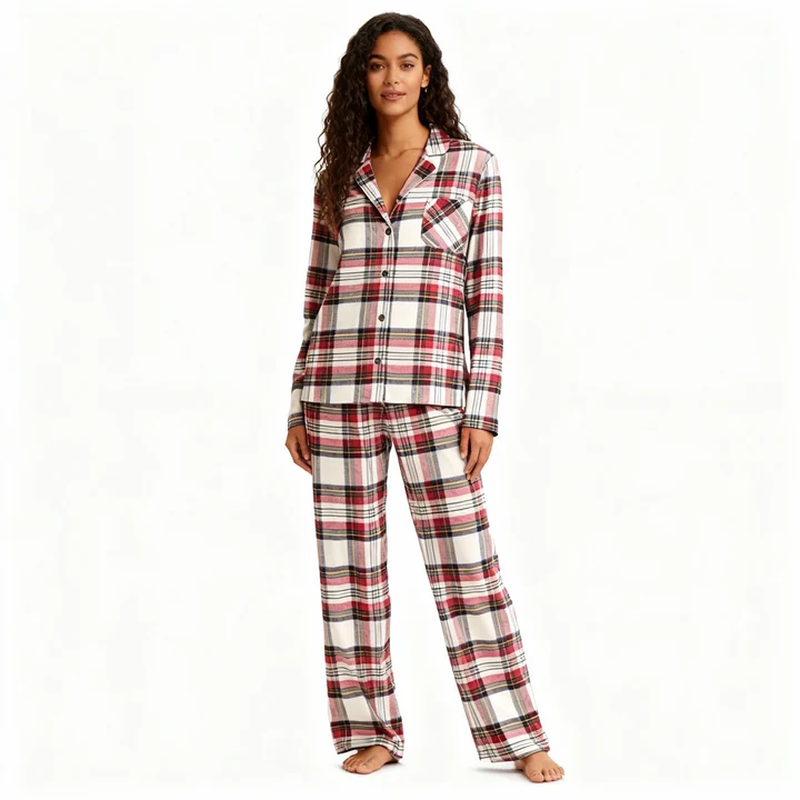 Matching Christmas Pyjamas with Plaid Print | Family Set