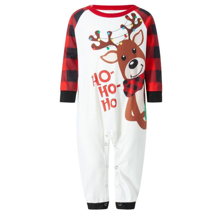 Matching Christmas Pyjamas with Reindeer Print & Plaid Pants | Family Set