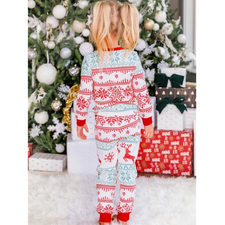 Matching Christmas Pyjamas with Reindeer & Snowflake Design | Family