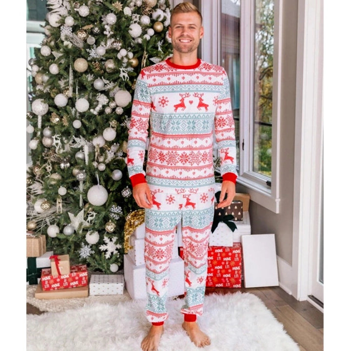 Matching Christmas Pyjamas with Reindeer & Snowflake Design | Family
