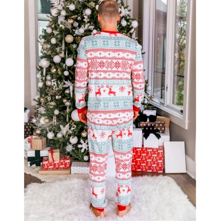 Matching Christmas Pyjamas with Reindeer & Snowflake Design | Family