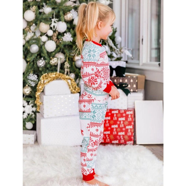Matching Christmas Pyjamas with Reindeer & Snowflake Design | Family