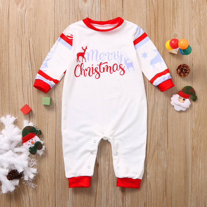 Matching Christmas Pyjamas with Tree & Deer Print | Long Sleeve