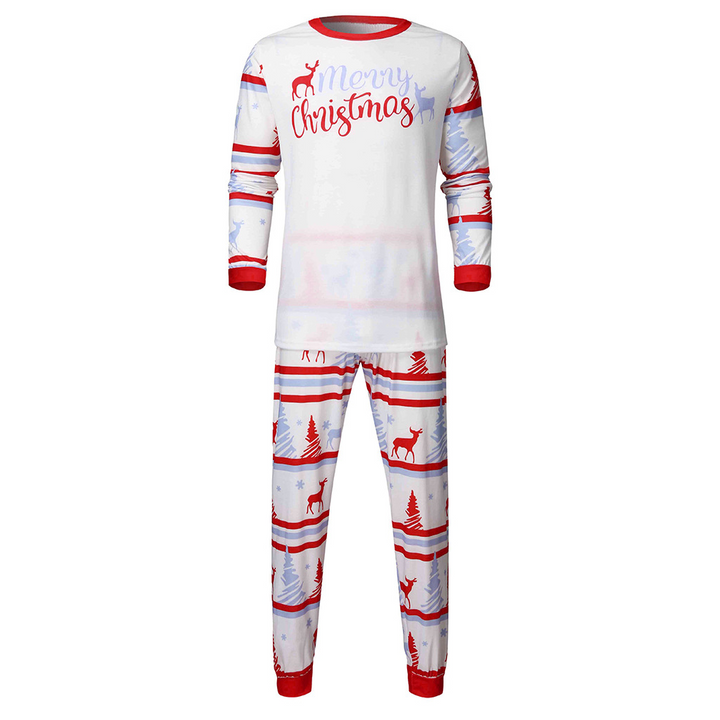 Matching Christmas Pyjamas with Tree & Deer Print | Long Sleeve