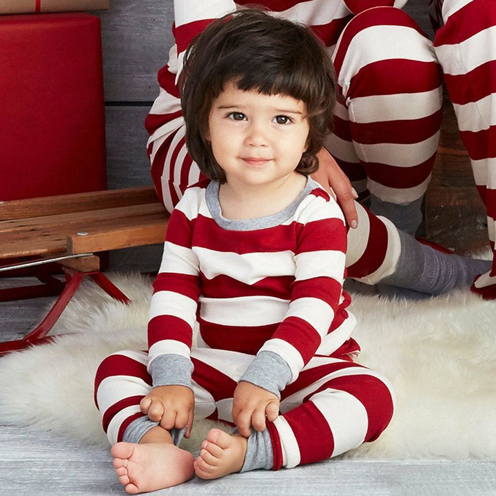 Matching Christmas Pyjamas with Wide Stripes | Family Set