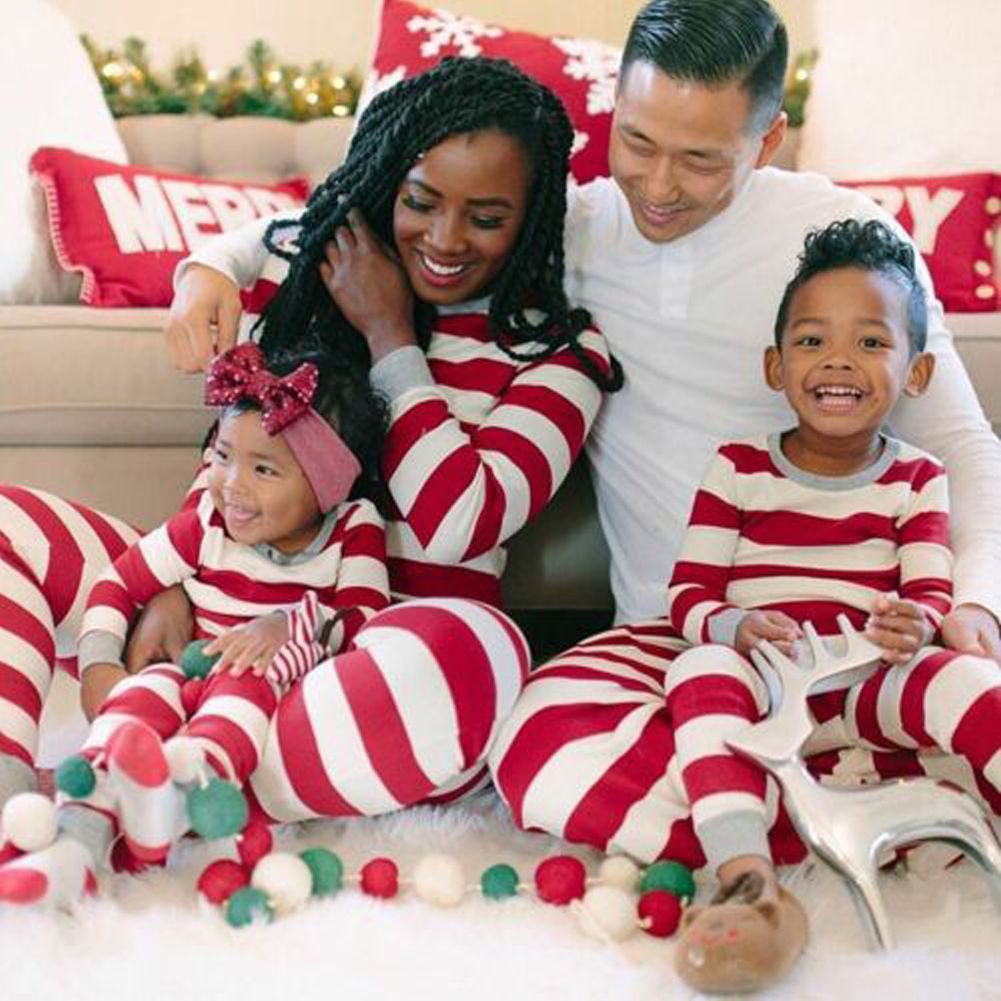 Matching Christmas Pyjamas with Wide Stripes | Family Set