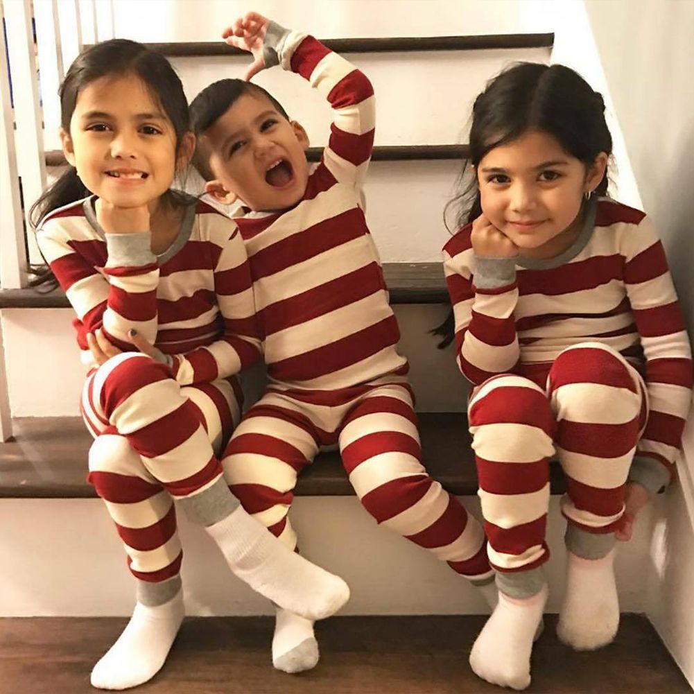 Matching Christmas Pyjamas with Wide Stripes | Family Set