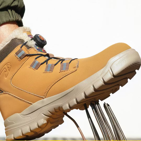 Men's Ankle Safety Shoes with Dial Lacing & Warm Lining | Work