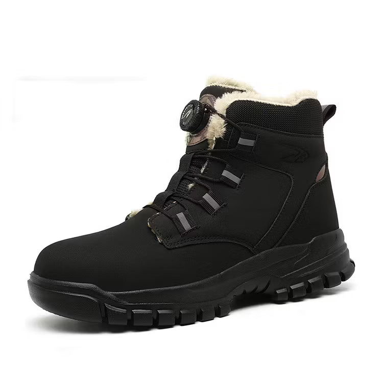 Men's Ankle Safety Shoes with Dial Lacing & Warm Lining | Work