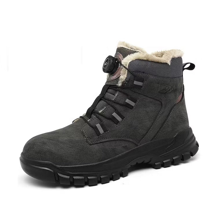 Men's Ankle Safety Shoes with Dial Lacing & Warm Lining | Work
