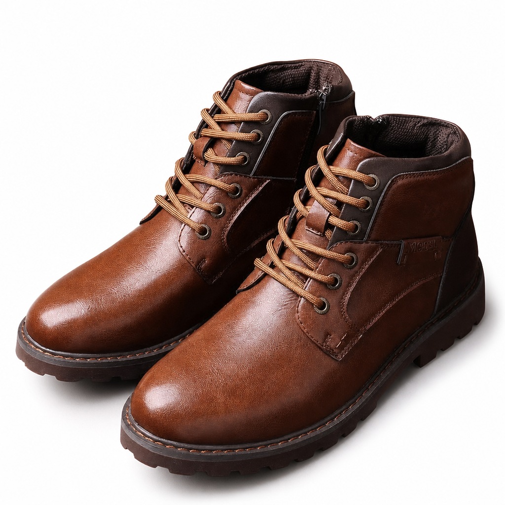 Men's Ankle Work Boots with Lace Up Front | Side Zip