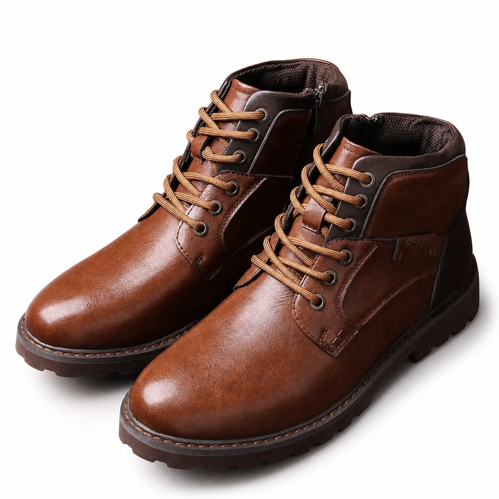 Men's Ankle Work Boots with Lace Up Front | Side Zip