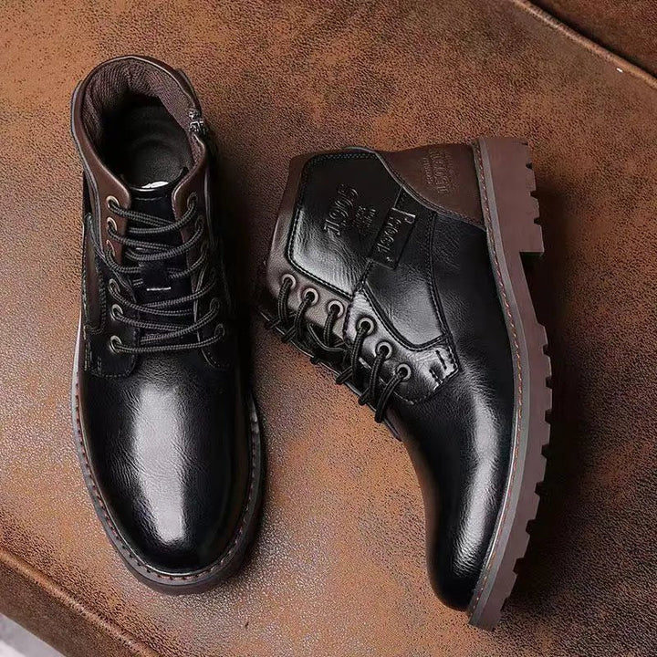 Men's Ankle Work Boots with Lace Up Front | Side Zip