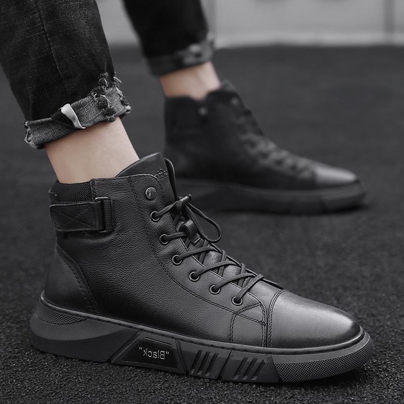 Men's Black Boots High-Top | Ankle