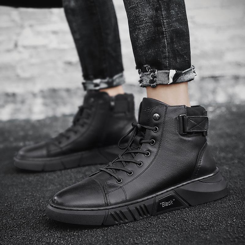 Men's Black Boots High-Top | Ankle