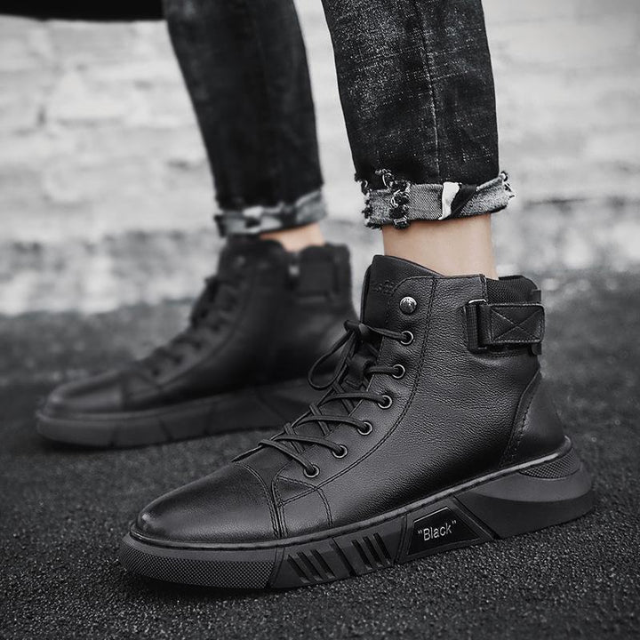 Men's Black Boots High-Top | Ankle