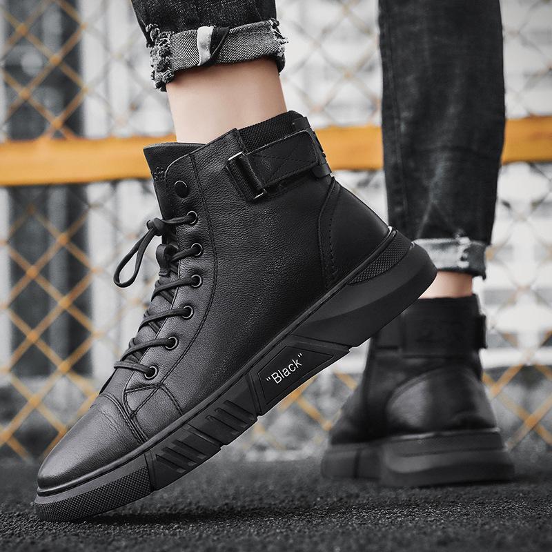 Men's Black Boots High-Top | Ankle