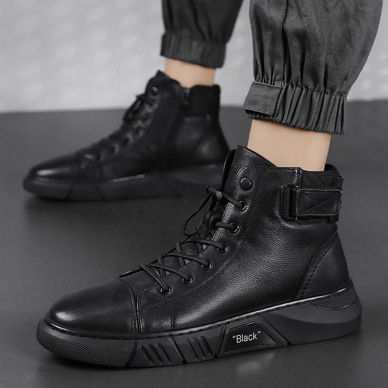 Men's Black Boots High-Top | Ankle