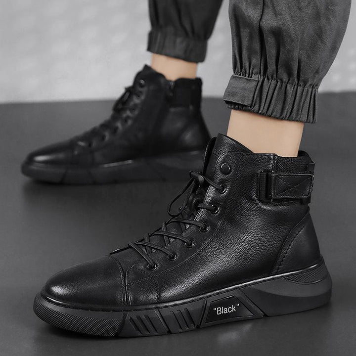 Men's Black Boots High-Top | Ankle