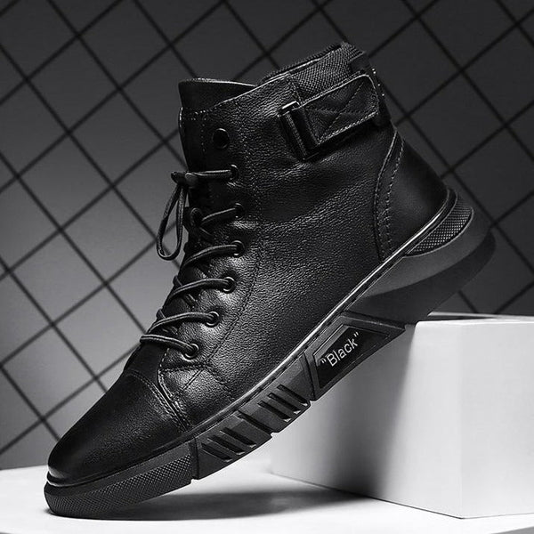 Men's Black Boots High-Top | Ankle