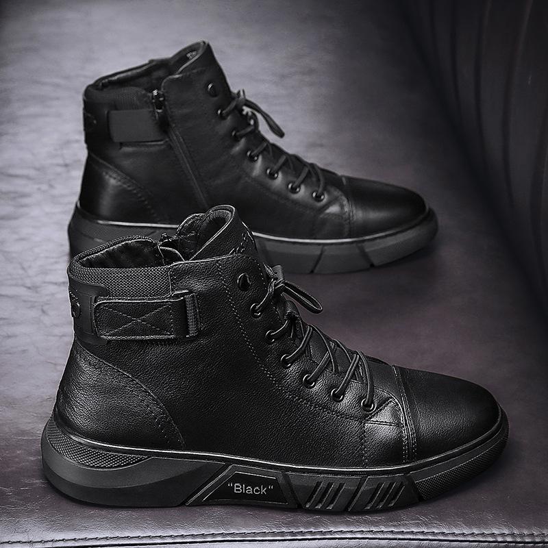 Men's Black Boots High-Top | Ankle
