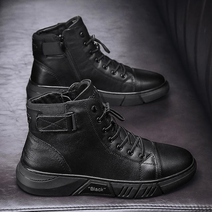 Men's Black Boots High-Top | Ankle