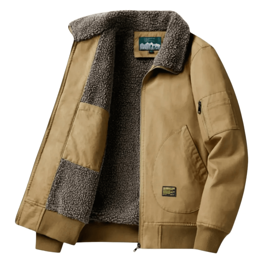 Men's Bomber Jacket with Plush Lining & Zip Pockets | Aviator