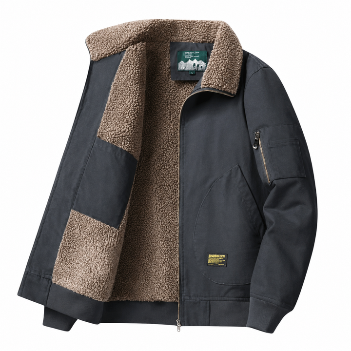 Men's Bomber Jacket with Plush Lining & Zip Pockets | Aviator