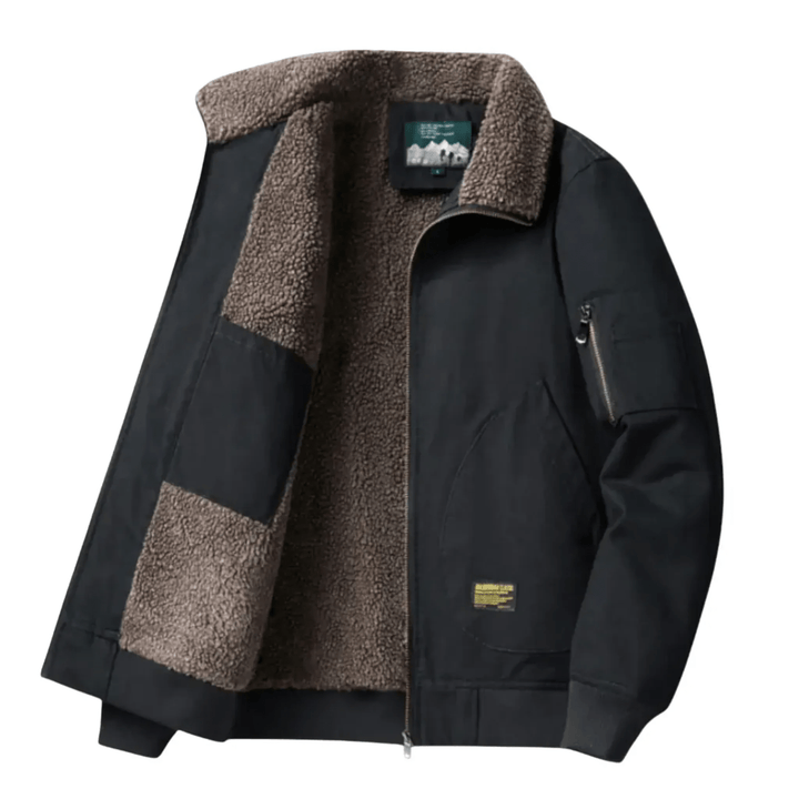 Men's Bomber Jacket with Plush Lining & Zip Pockets | Aviator