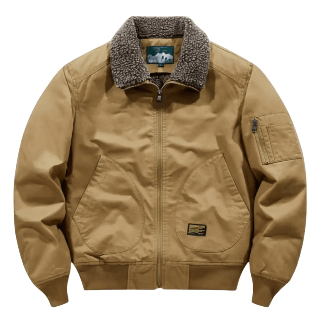 Men's Bomber Jacket with Plush Lining & Zip Pockets | Aviator