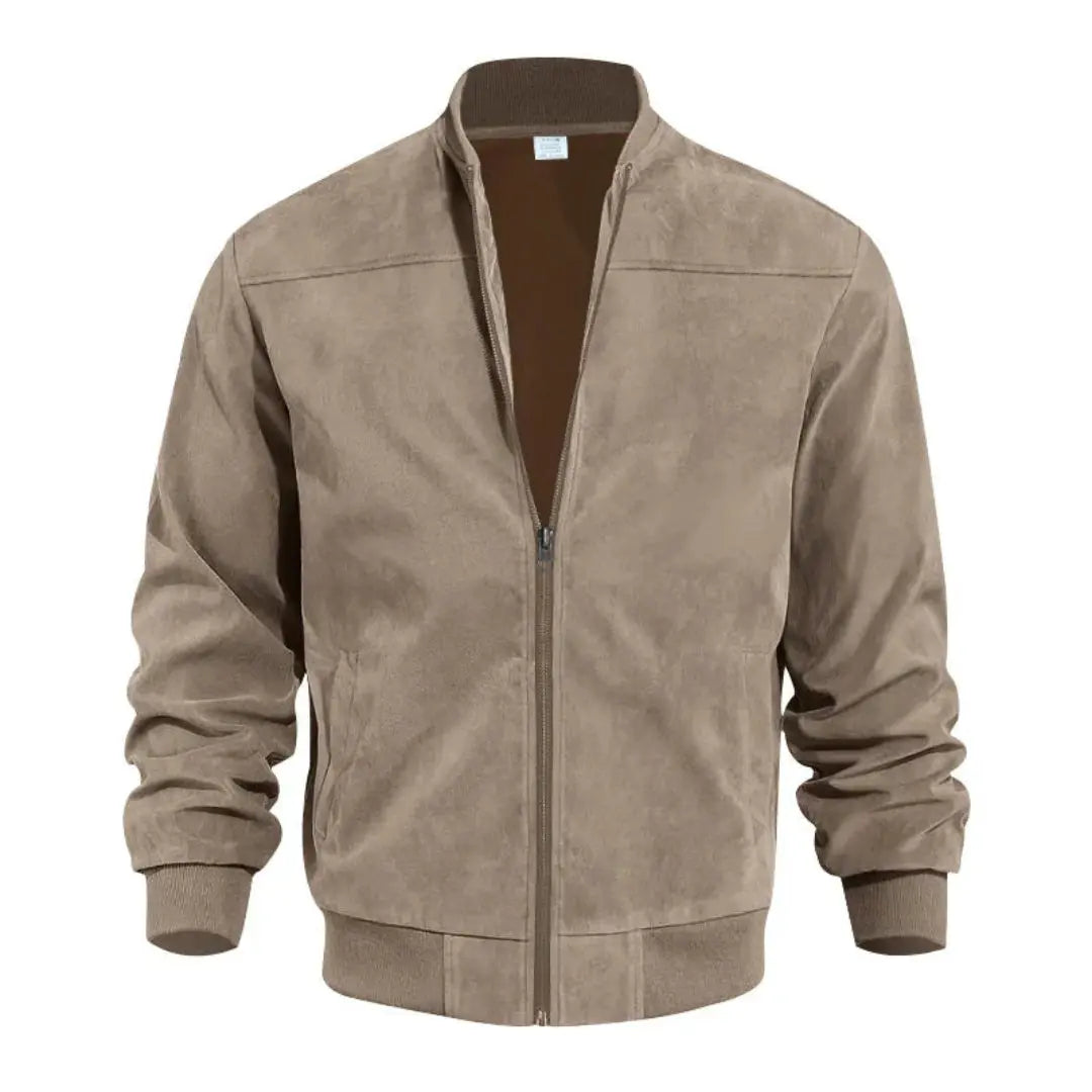 Men's Bomber Jacket with Ribbed Collar & Side Pockets | Casual