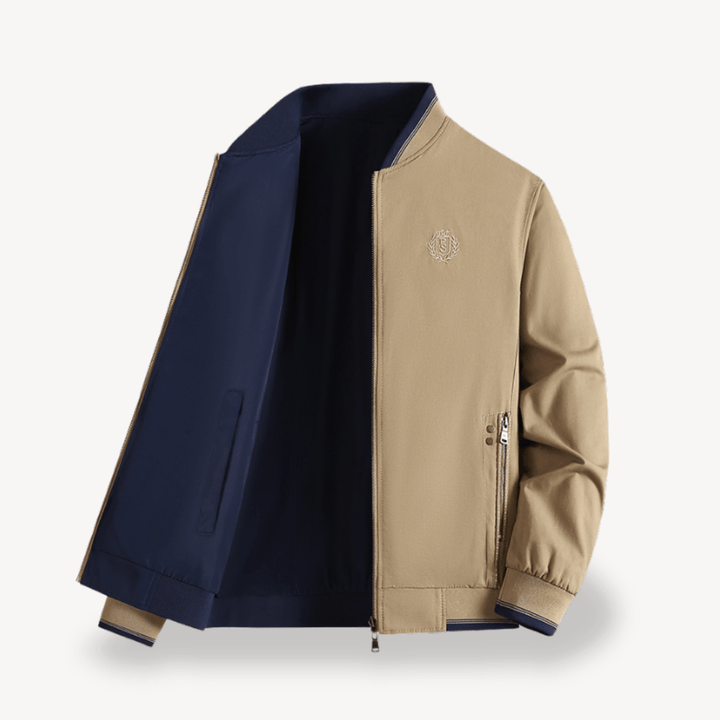 Men's Bomber Jacket with Stand Collar & Zip Pocket | Full Zip