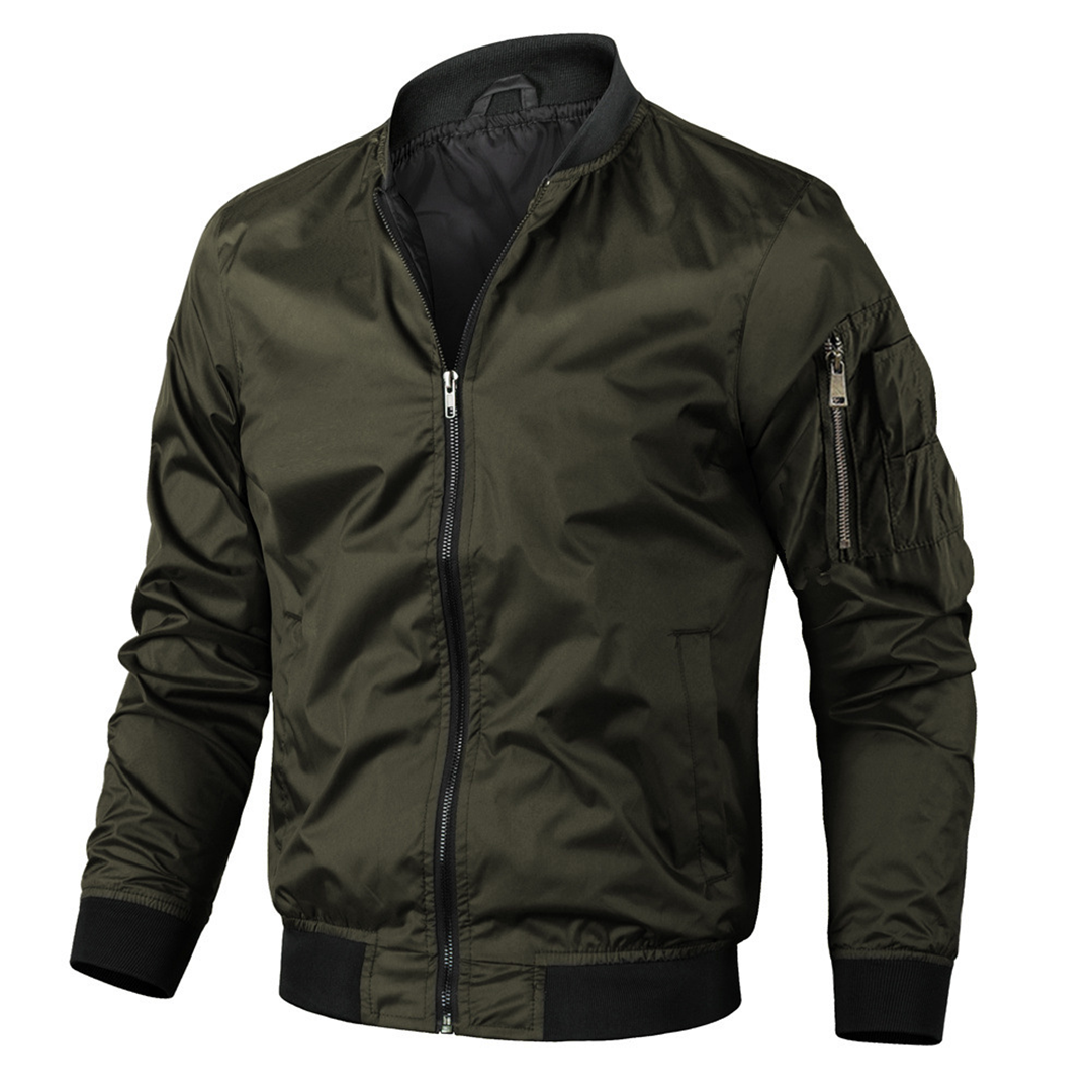 Men's Lightweight Bomber Jacket | Sleeve Pocket