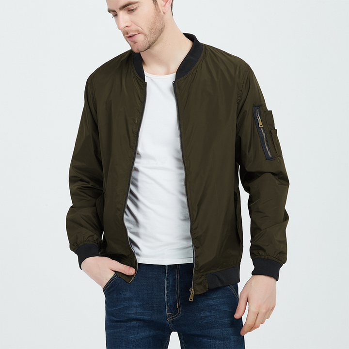 Men's Lightweight Bomber Jacket | Sleeve Pocket