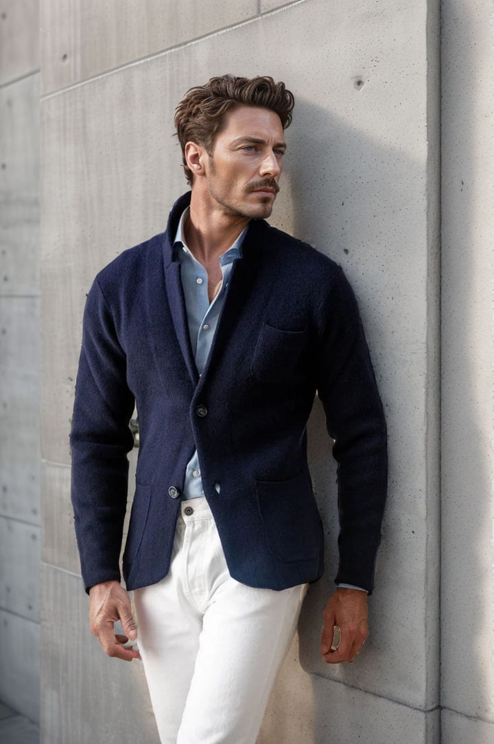 Men's Cardigan with Lapel & Pockets | Button Up