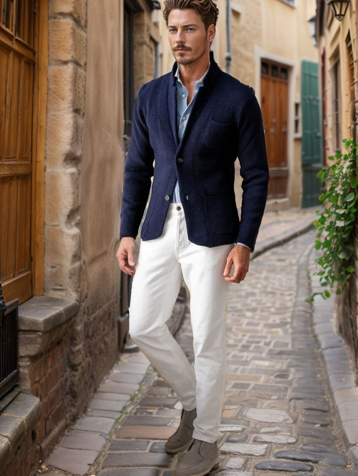 Men's Cardigan with Lapel & Pockets | Button Up