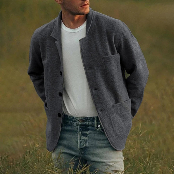 Men's Cardigan with Patch Pockets | Button Up