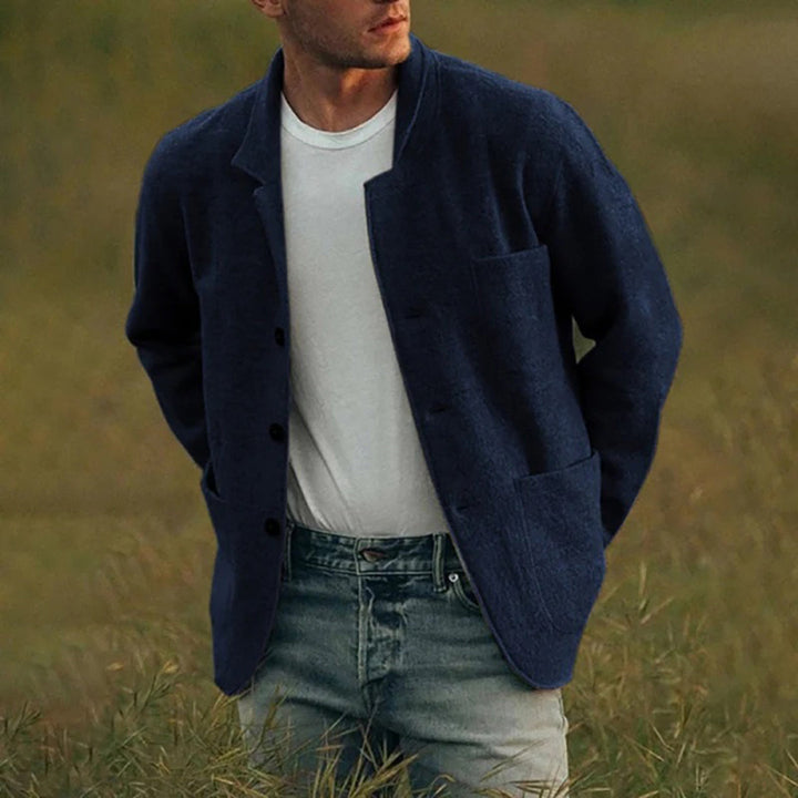 Men's Cardigan with Patch Pockets | Button Up