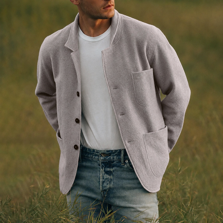 Men's Cardigan with Patch Pockets | Button Up