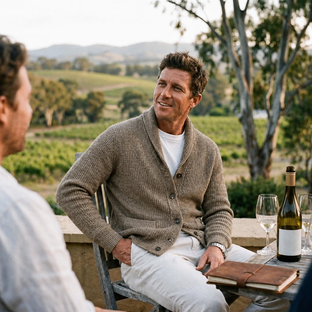 Men's Cardigan with Shawl Collar & Button Front | Long Sleeve