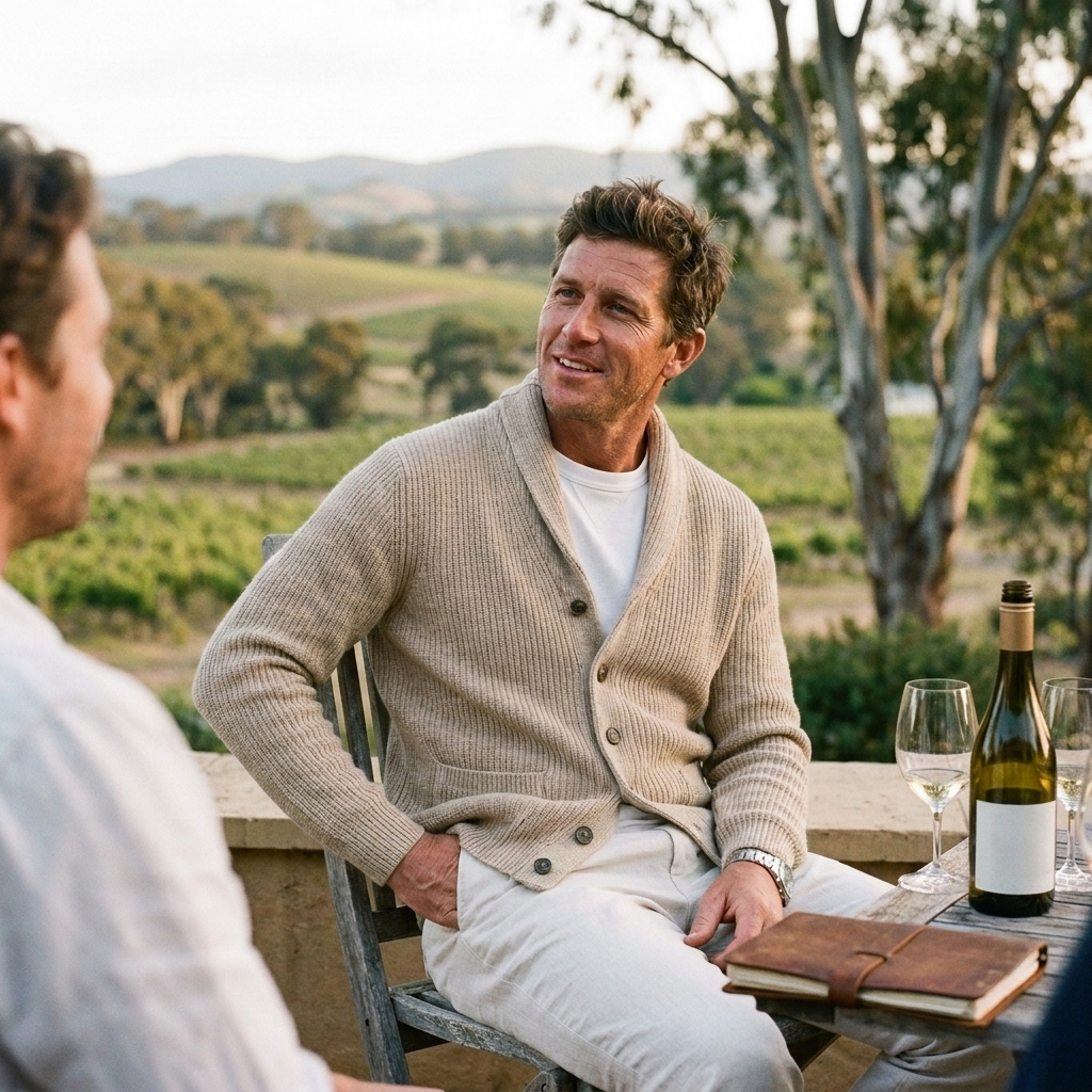 Men's Cardigan with Shawl Collar & Button Front | Long Sleeve
