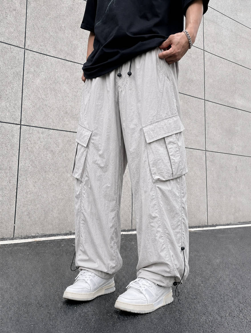 Men's Cargo Pants Contrast Piping | Streetwear