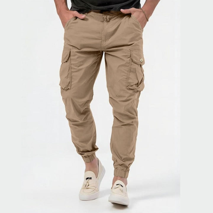 Men's Cargo Pants with Cuffed Hem | Tapered