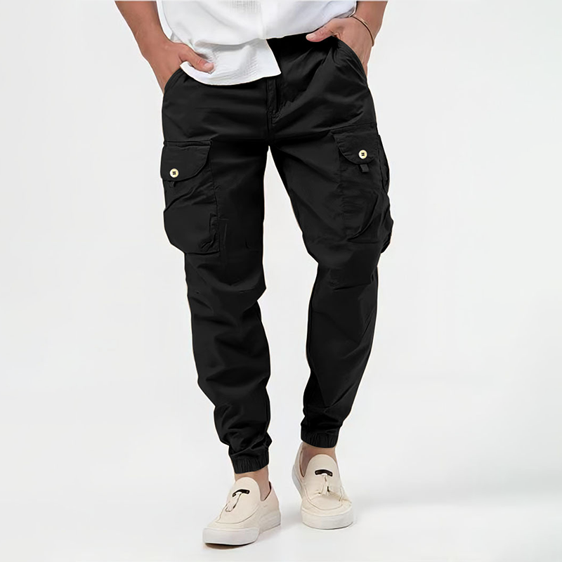 Men's Cargo Pants with Cuffed Hem | Tapered